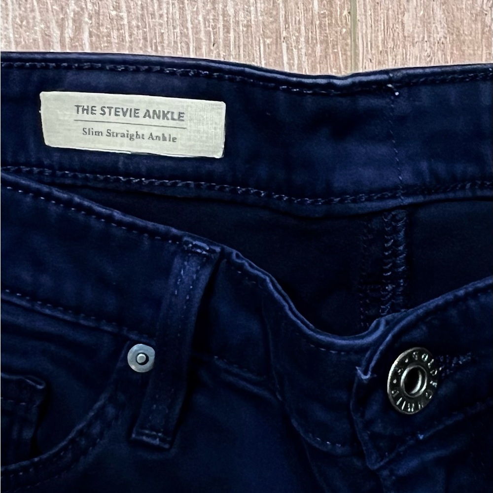 $198 AG Adriano goldschmied NAVY BLUE Stevie ankle straight slim jeans 29 - Picture 5 of 5